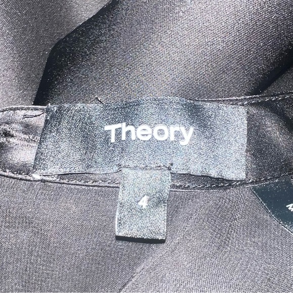 NWT Theory Black Soft Satin & Sheer Dress - Picture 9 of 12